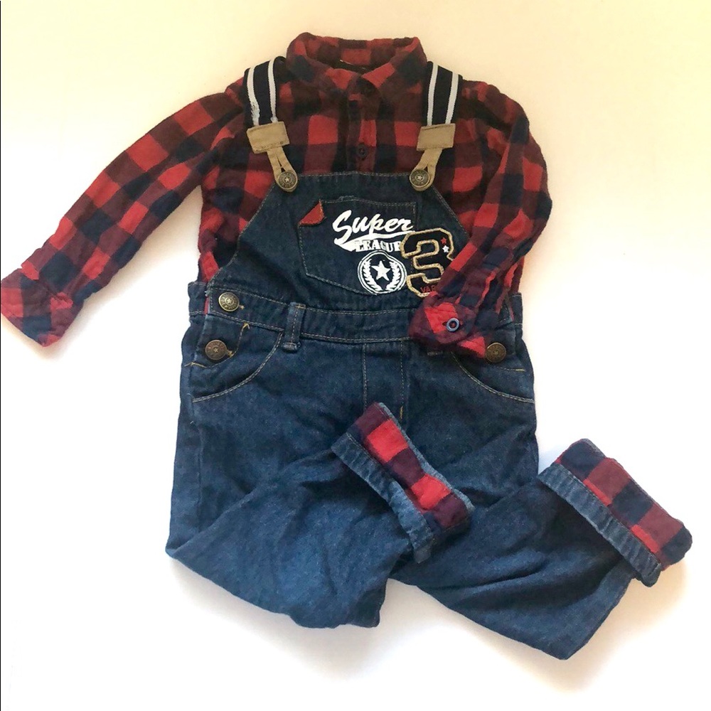 Baby Boy Overall & Shirt Set 18M